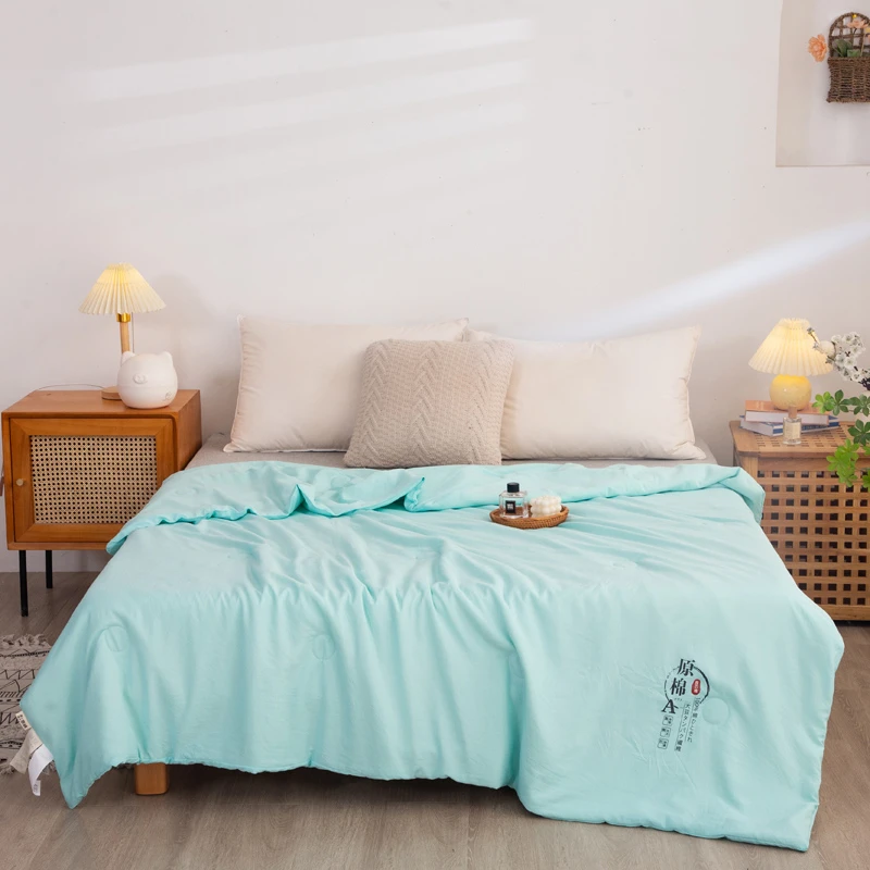 A类纯色夏凉被柔软亲肤单人双人学生宿舍机洗夏被