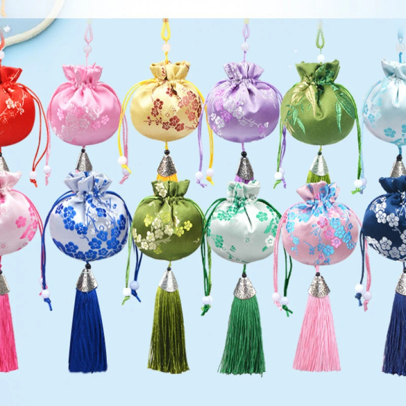 香包艾草香囊流苏空袋汽车锦缎挂件古风荷包梅花随身香囊