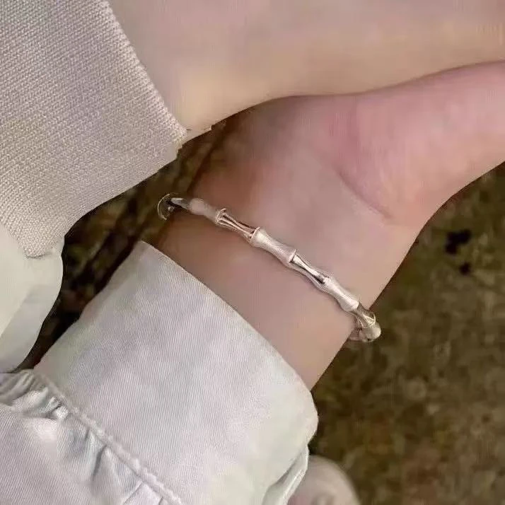 999银竹节推拉手镯23g时尚轻奢-W2
