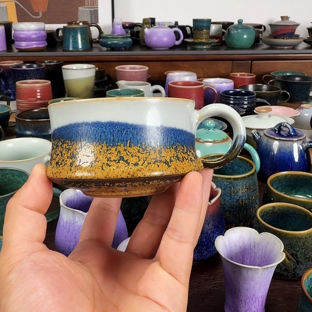 蓝山水咖啡杯马克杯
