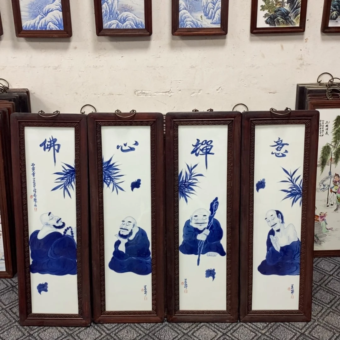 瓷片90*52*1景德镇瓷板画柴窑烧制