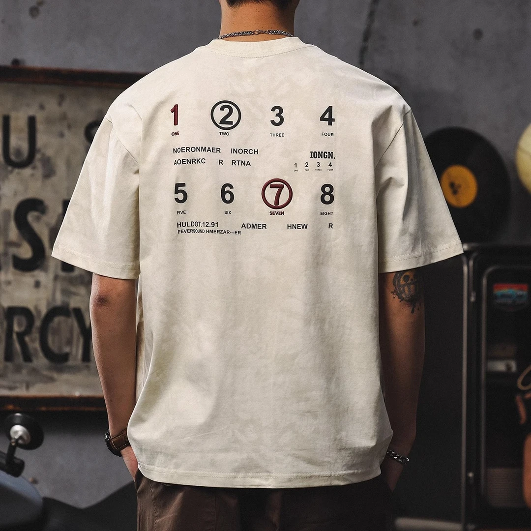 Moleubak 美式重磅百搭短袖t恤男2025新款夏季圆领打底衫宽松大码