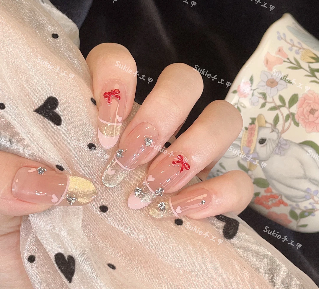 【Honey甜心】春季高级纯欲ins气质优雅手工穿戴甲返潮复古