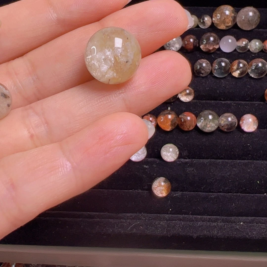 水晶手链银S800镀金镶嵌K