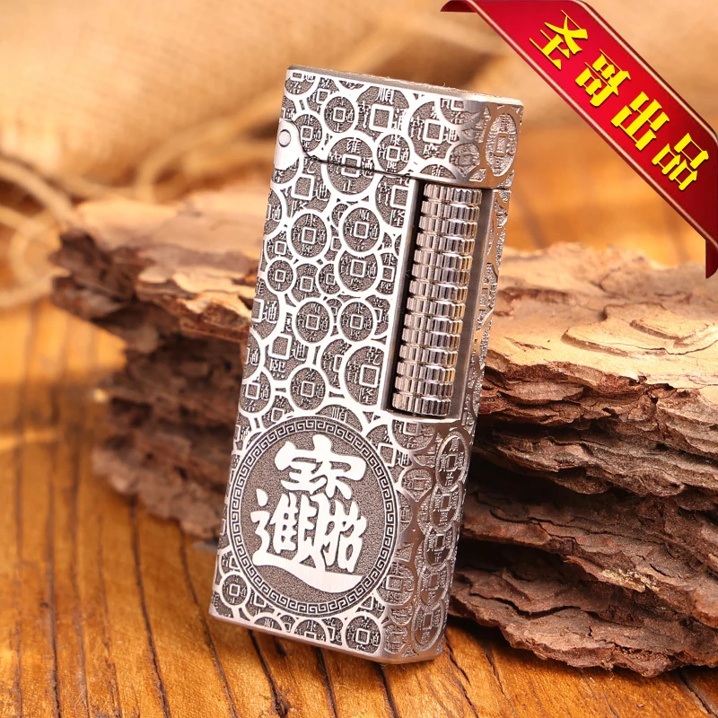 招财进宝-圣哥原创火灵珠手工煤油打火机钛合金不锈钢黄铜航空铝