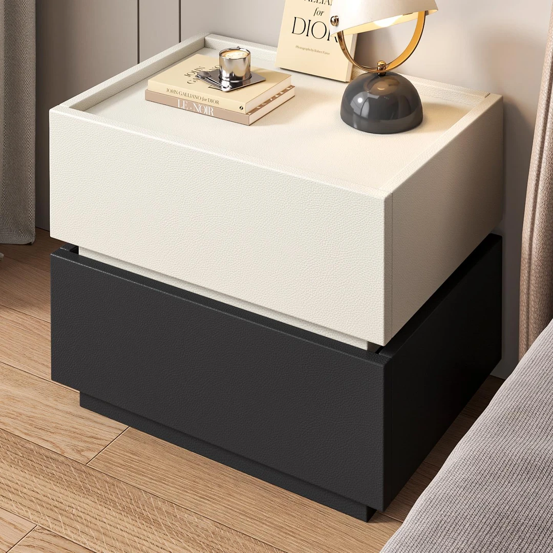 奶油风小型床边简约柜子卧室实木床头柜轻奢感家用收纳柜