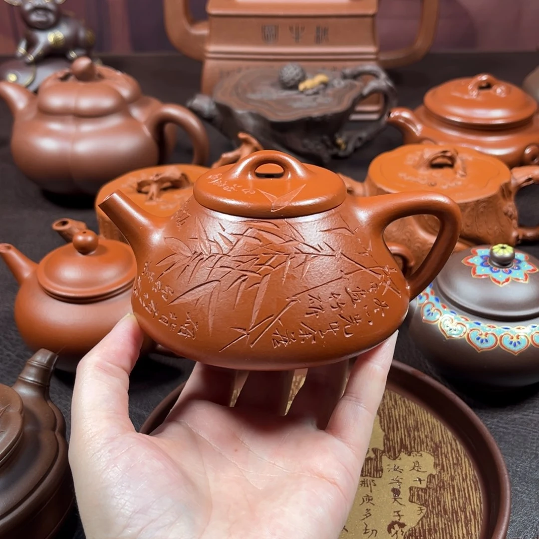 茶壶紫砂原矿朱泥250毫升