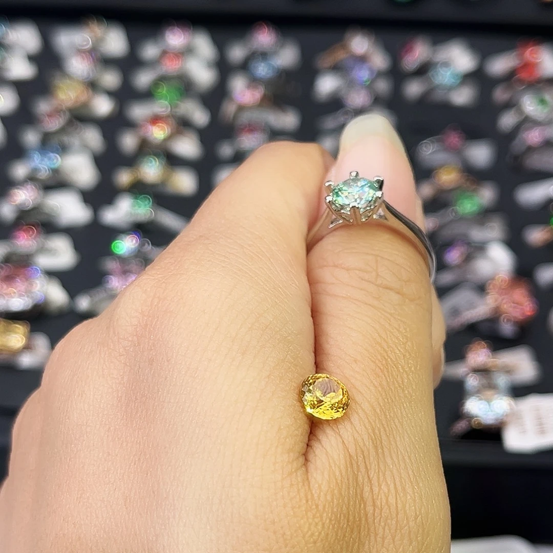 莫桑石非金属SH光臂六爪一卡（换如图黄钻）-14