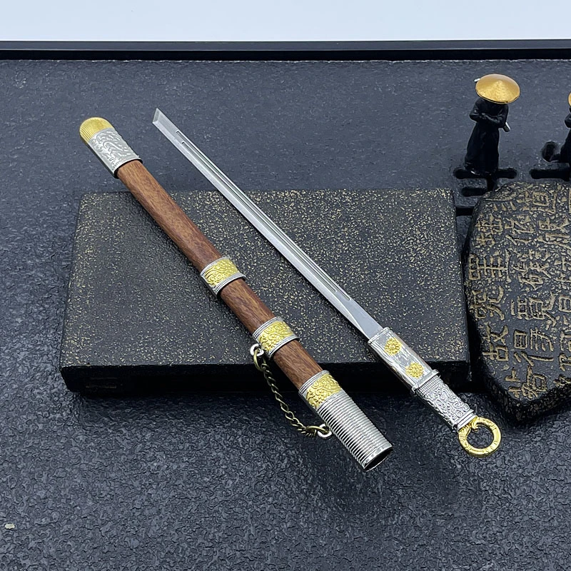 龙泉迷你小兵器微缩画江湖李星云同款环首金属模型合金摆件玩具