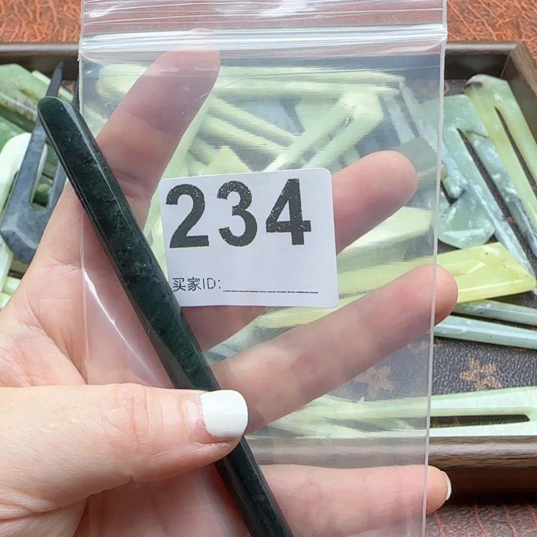 狼***️未镶嵌蛇纹石玉发饰
