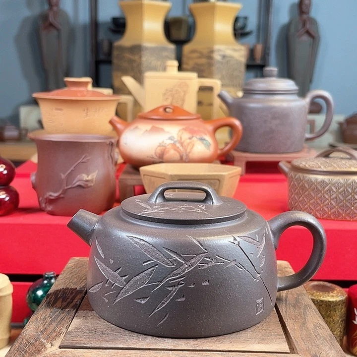 紫砂茶杯天青井栏壶