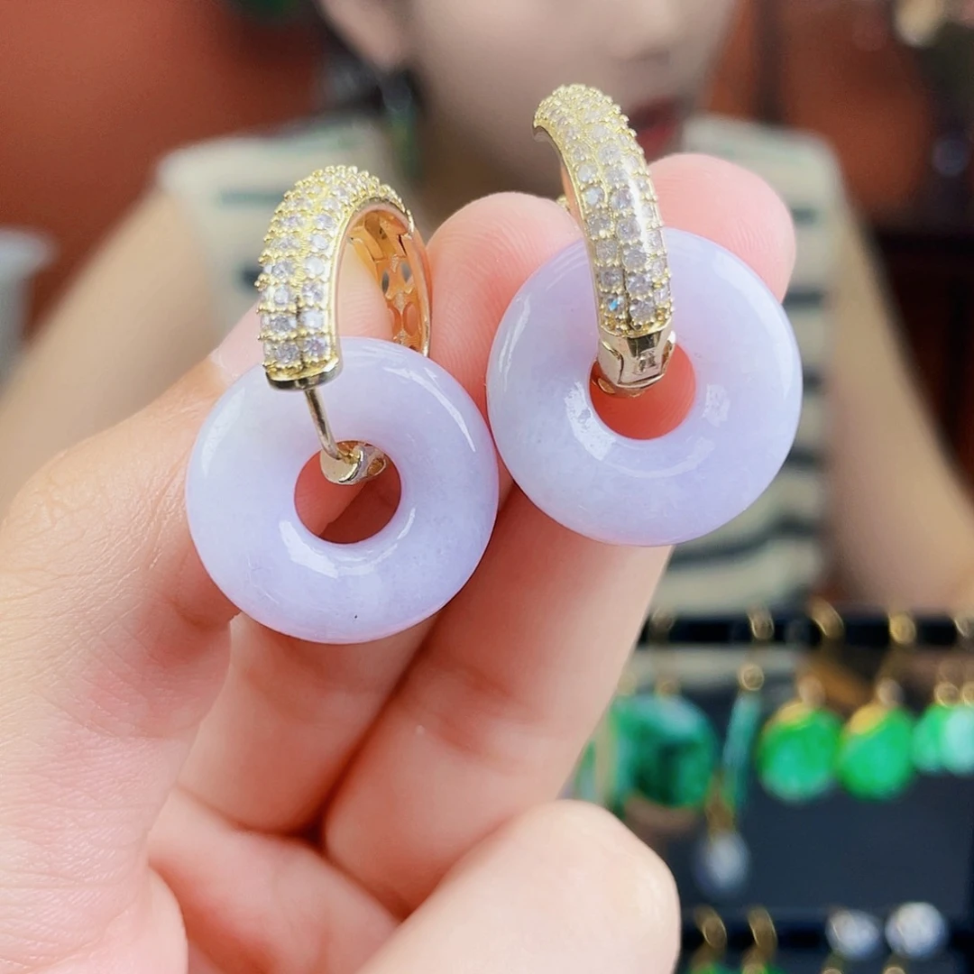 翡翠未镶嵌耳饰饰品