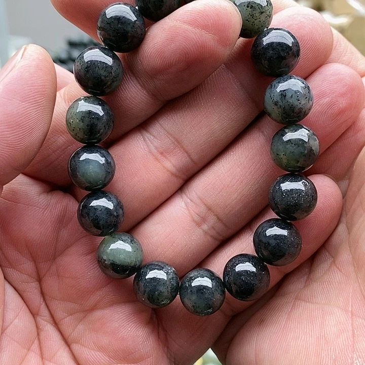 【闪购商品】未镶嵌手串和田玉12聚墨青花