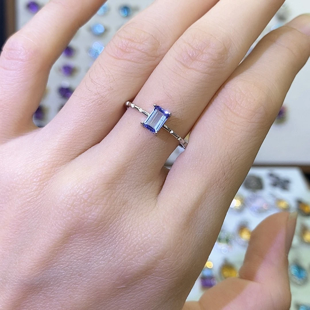 坦桑石戒指银S925镶嵌（一物一证）