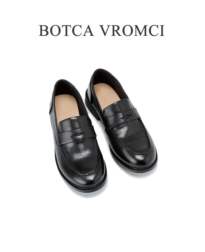BOTCAVROMCIBOTCAVROMCI复古真皮英伦风轻奢小众乐福鞋5580-1