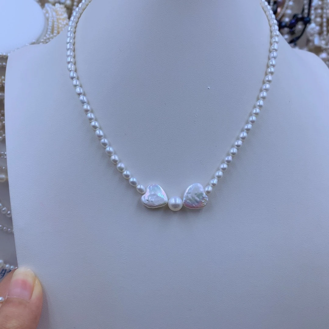 淡水珍珠铂Pt900镶嵌颈饰