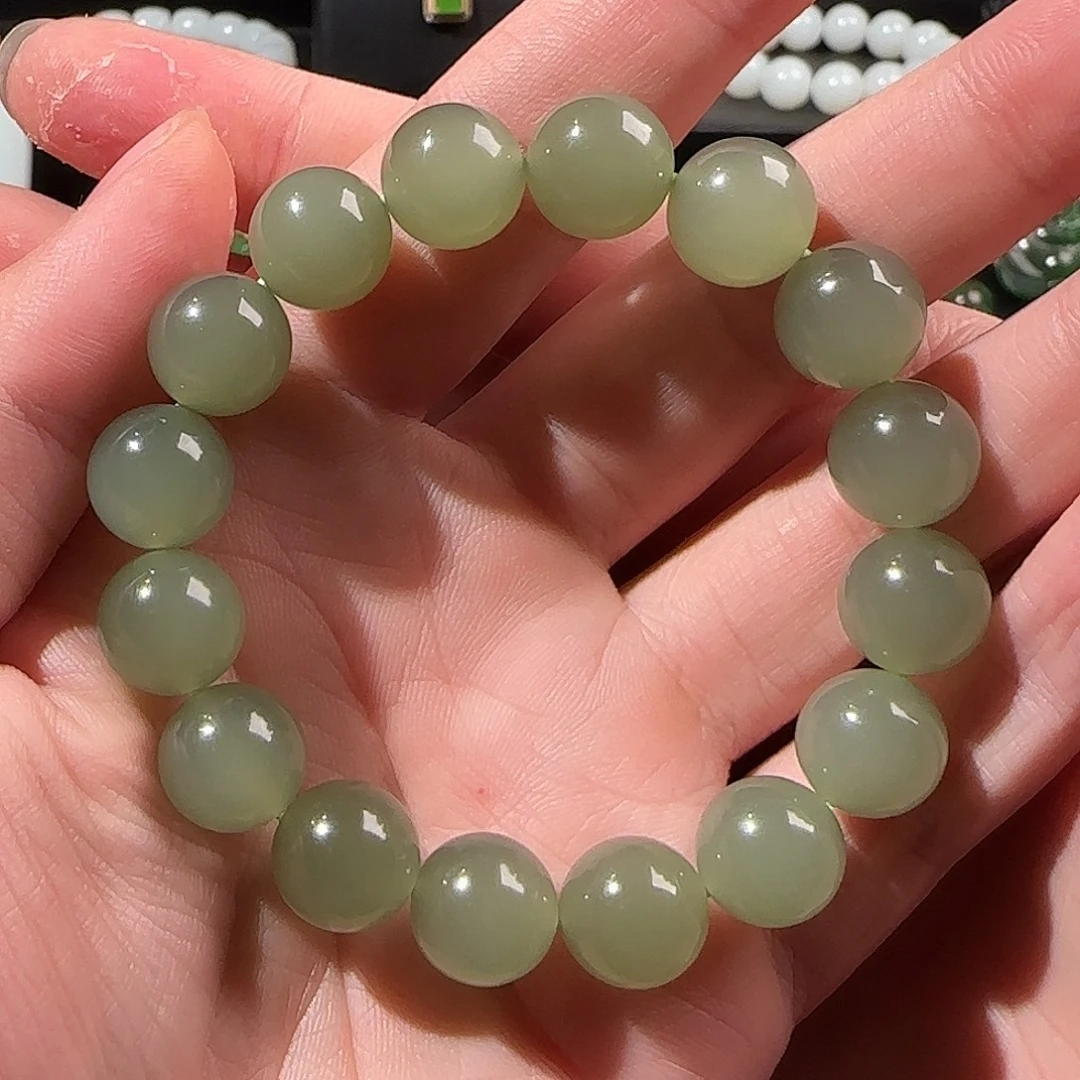 和田玉（青白玉）未镶嵌手串卡12