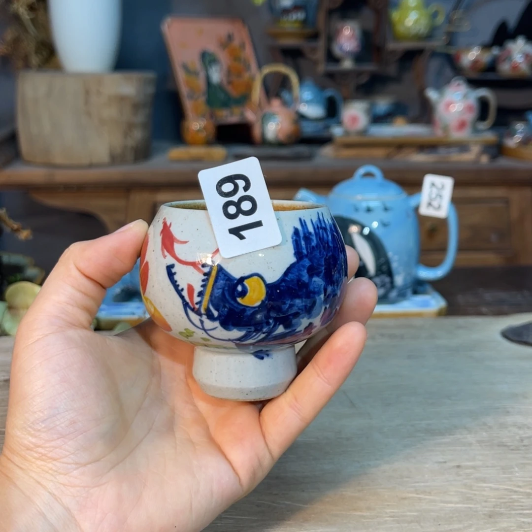 壶素浅陶瓷手工手绘