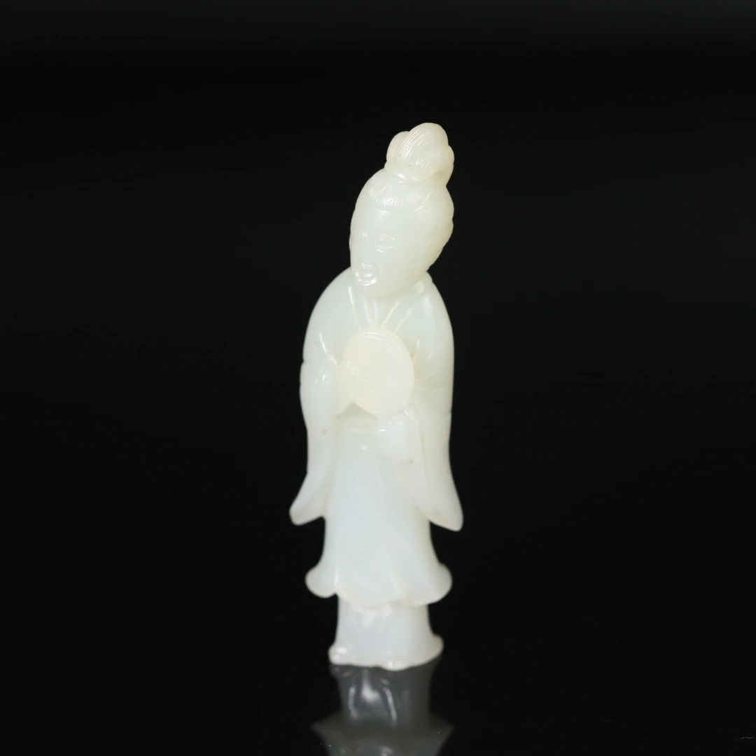 二十世纪和田玉侍女把件HTYS250911019