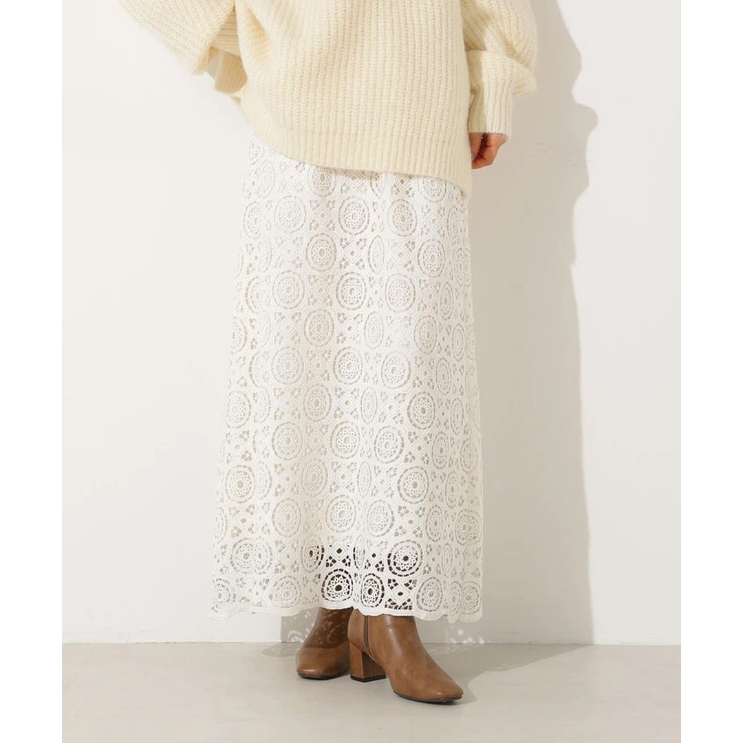 【Montendre】秋季新款 N 复古气质时尚百搭休闲重工镂空蕾丝半身裙