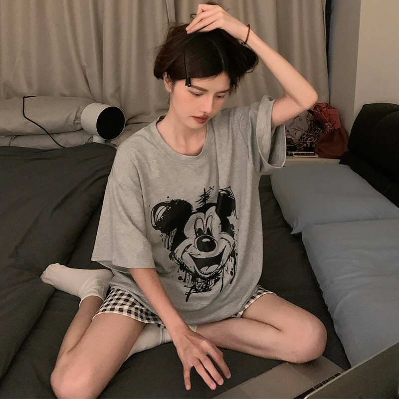 初中生睡衣女大童少女12-13-15岁短袖短裤夏季天学生可爱卡通套装