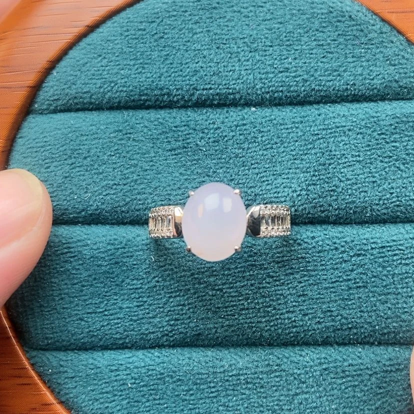 【闪购商品】翡翠戒指银S925镶嵌时**播兮兮