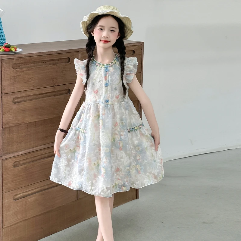 女童连衣裙夏季2025新款儿童洋气度假沙滩裙夏装女孩公主背心裙子