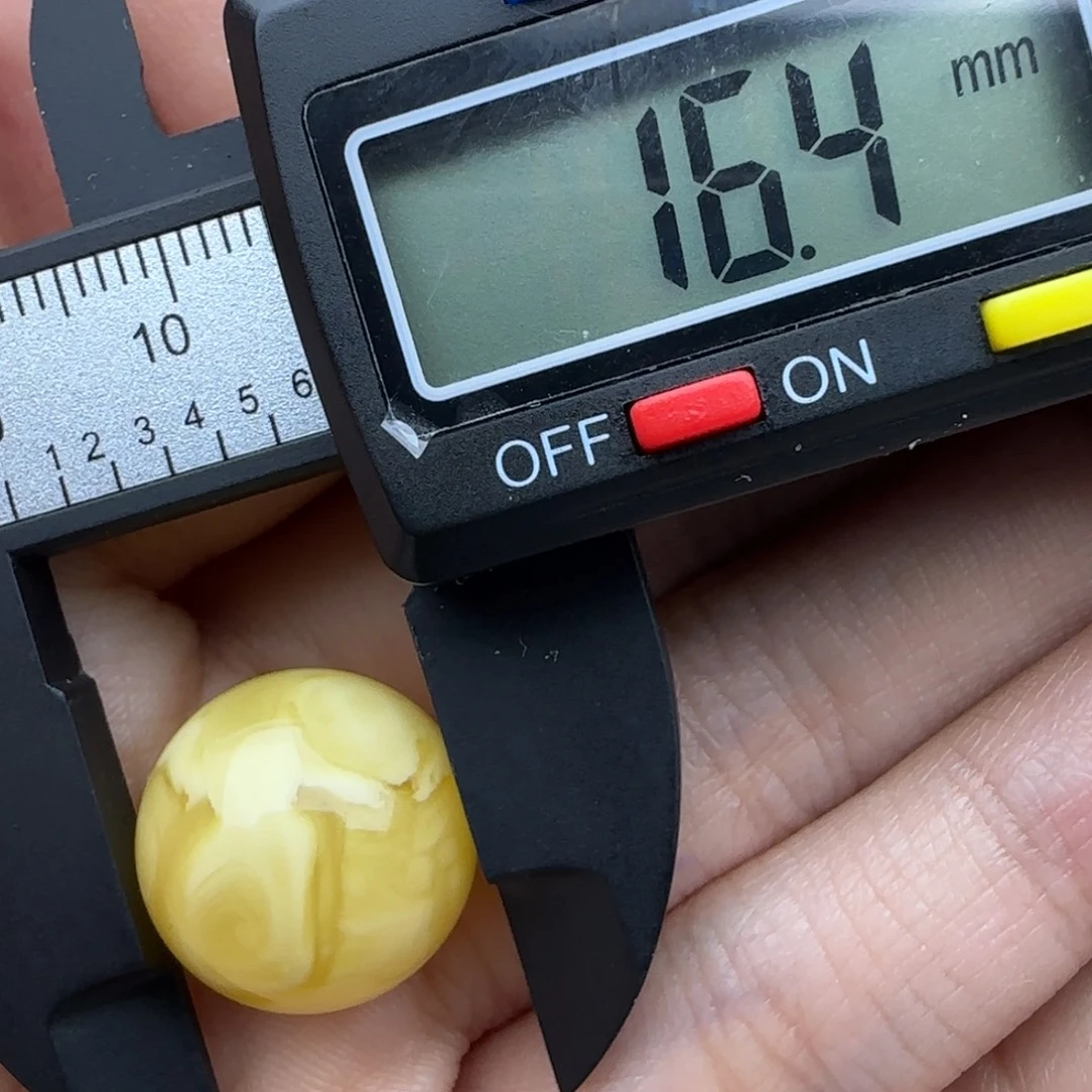 蜜蜡未镶嵌裸石微瑕飘花圆珠