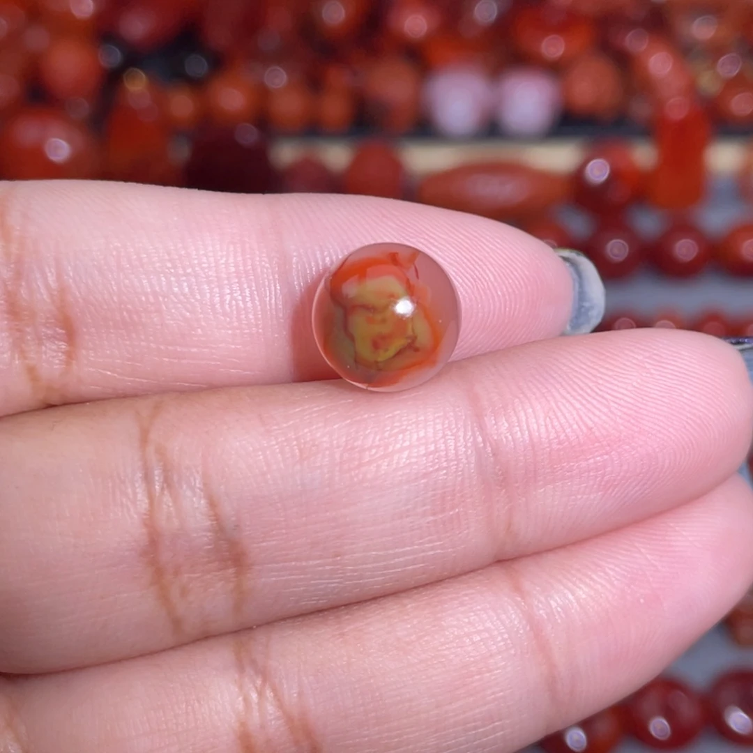 南红玛瑙未镶嵌玻璃包浆卡11