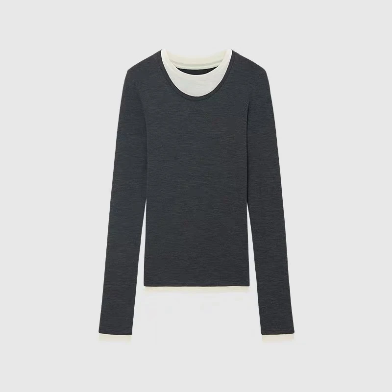 小禾女装25冬季新款细羊毛针织T恤