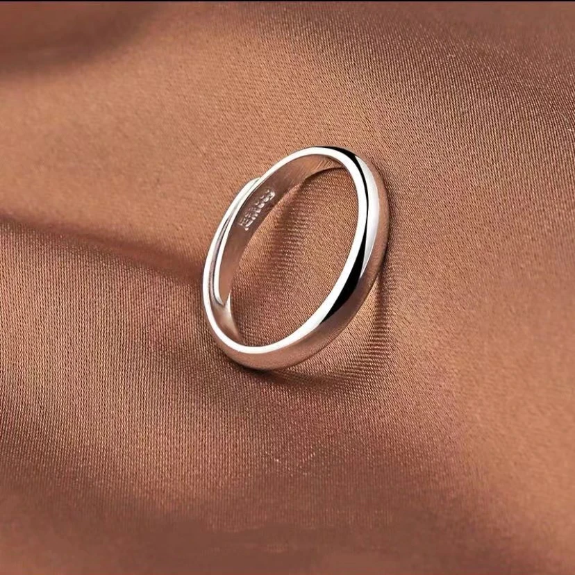 足银戒指 足银光面戒指