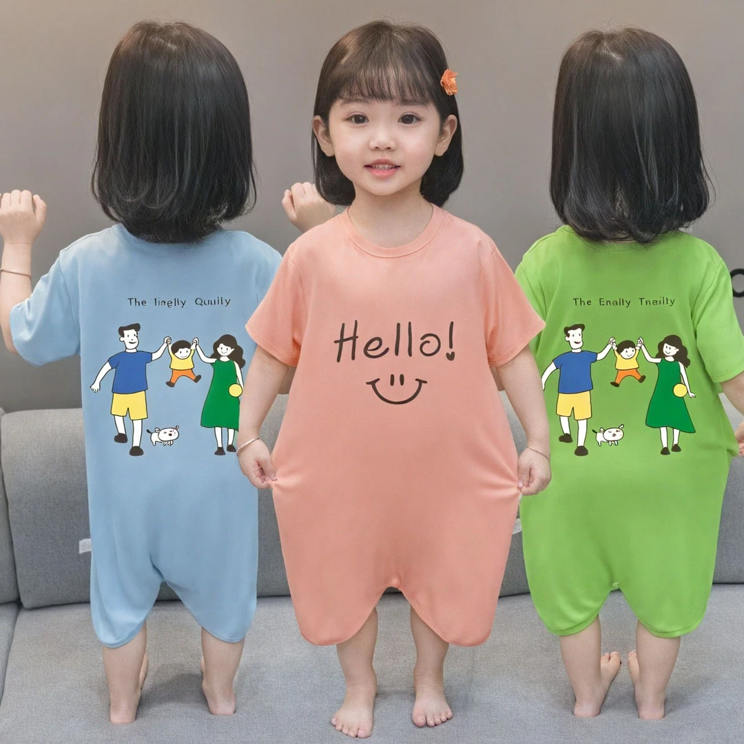 儿童连体睡衣夏季薄款莫代尔男女宝宝家居服婴儿睡袋连体衣爬服