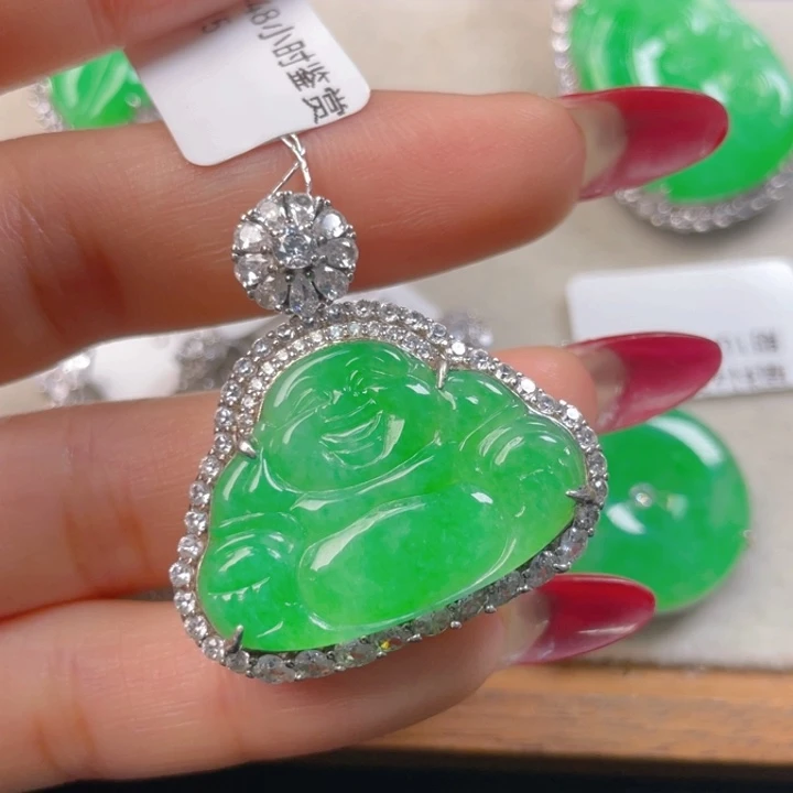 翡翠银S925镶嵌吊坠(不含链)