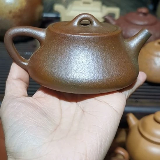 静***神茶壶紫砂柴烧青降坡全手