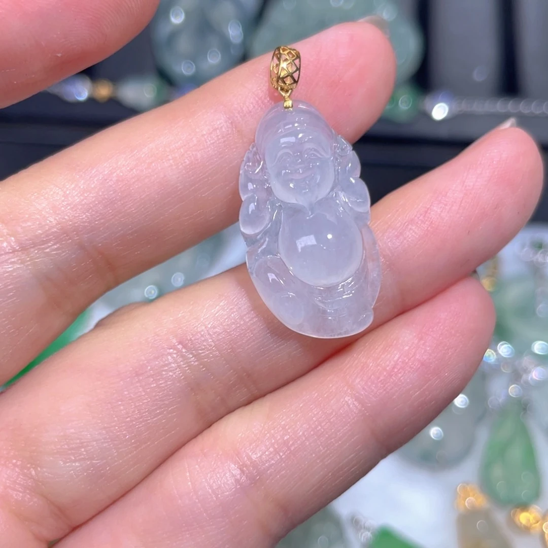 颈饰18K金镶嵌翡翠翡翠
