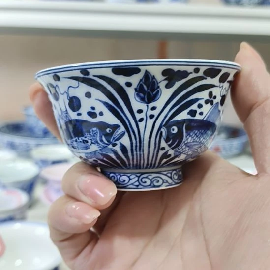 手工艺品琉璃景德镇陶瓷小压手杯