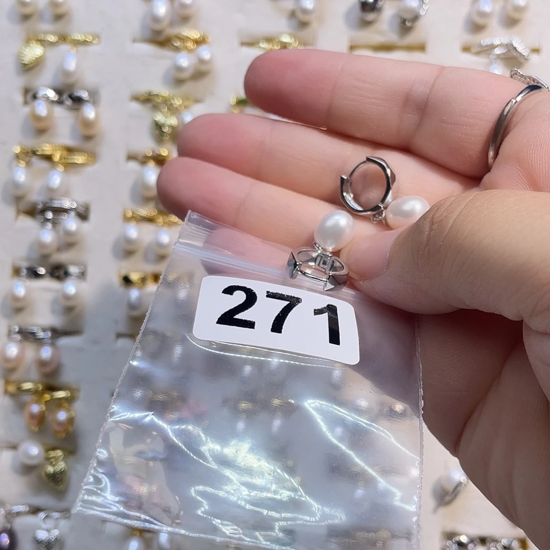 合金淡水珍珠耳饰