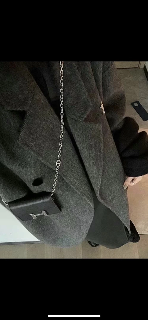 毛呢外套保暖长款秋冬纯色慵懒风直筒型直下摆宽松