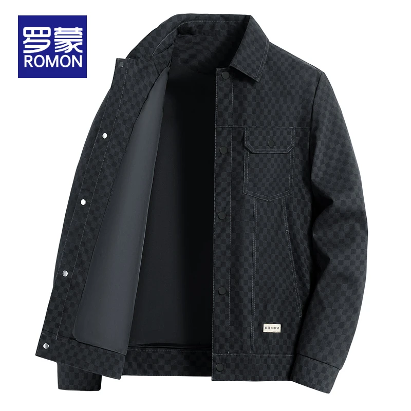 罗蒙男士2025春季新款百搭工装夹克男春秋款男装休闲翻领外套男款