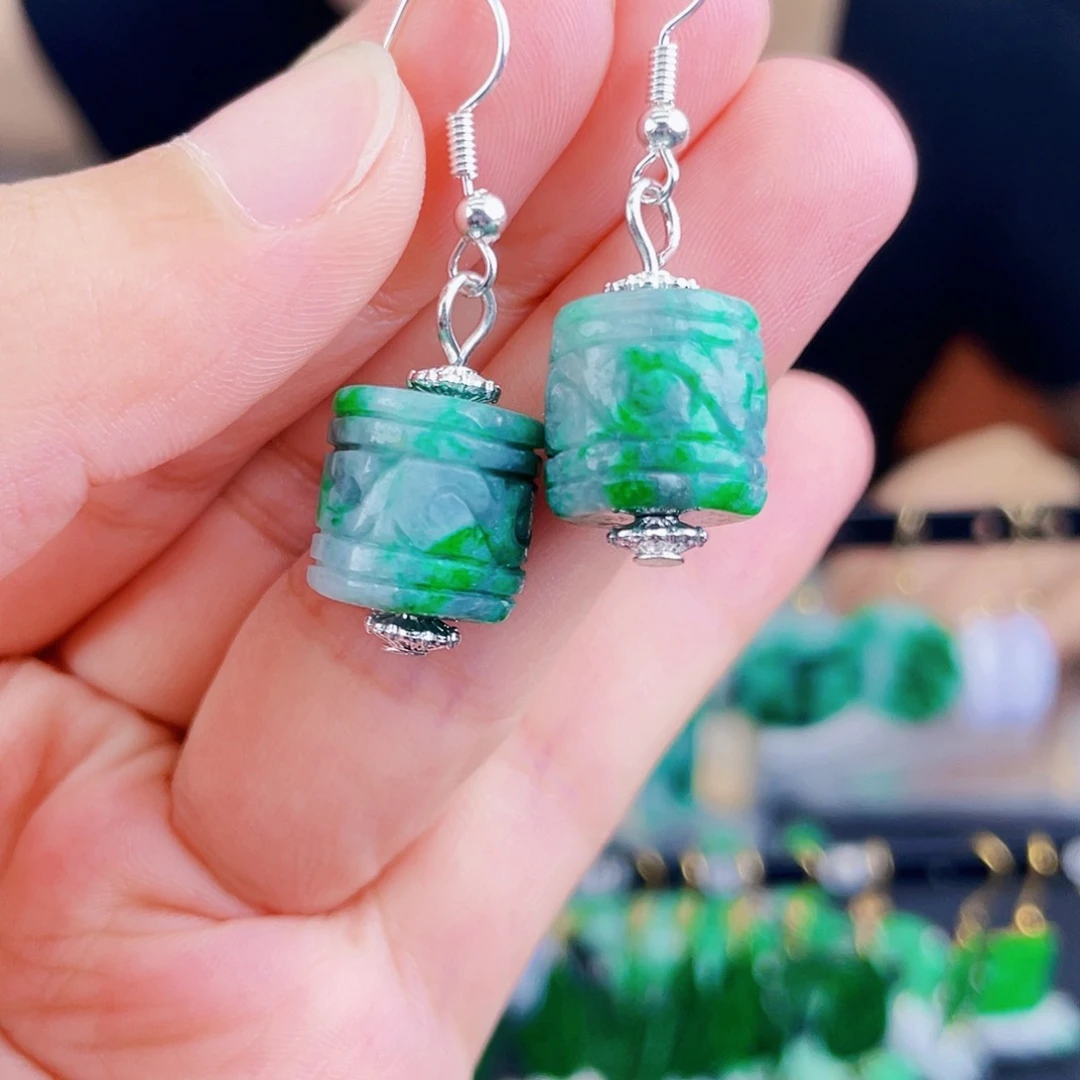 翡翠未镶嵌耳饰饰品