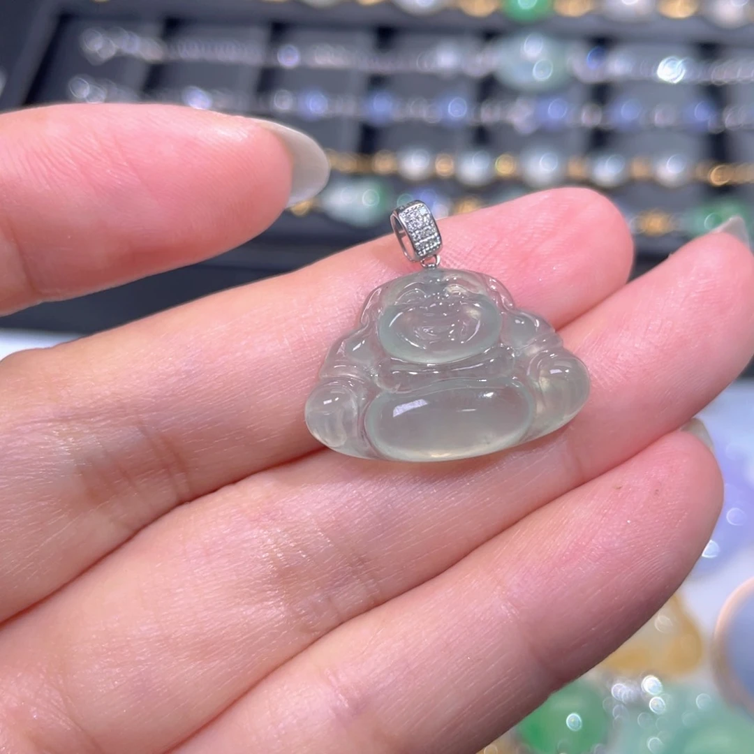 颈饰18K金镶嵌翡翠翡翠