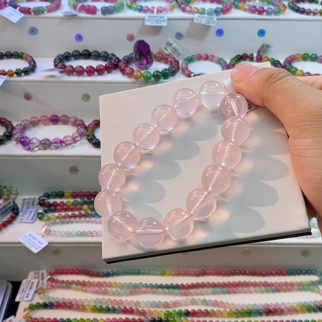 水晶手串未镶嵌粉晶多样性发一条