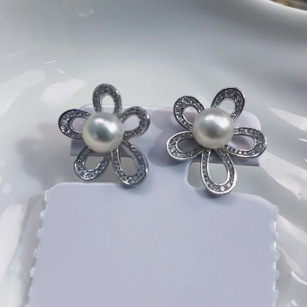 银S925镶嵌特价清库存淡水极光珍珠正版珠宝配件淡水珍珠