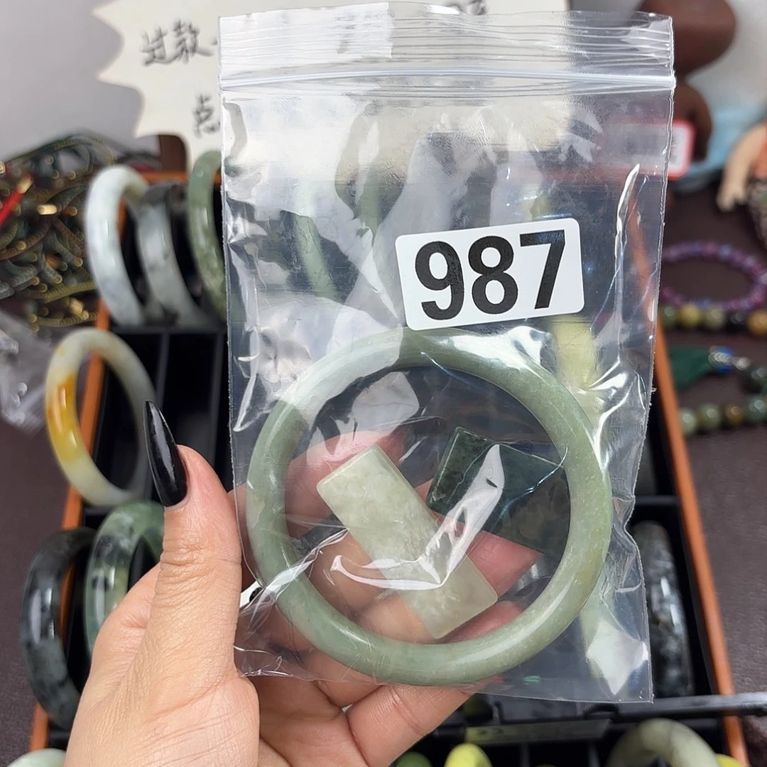 蛇纹石玉手镯未镶嵌尘***8