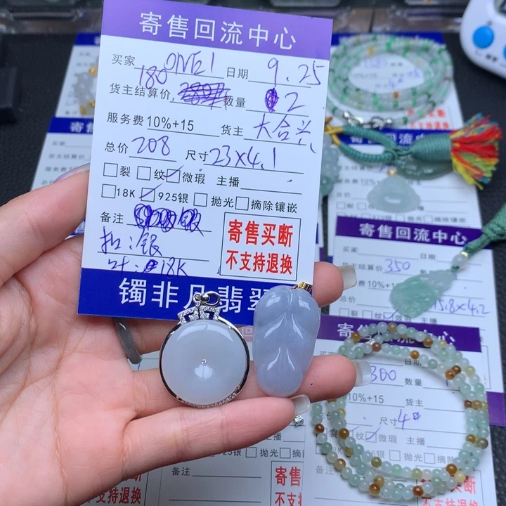 颈饰18K金镶嵌翡翠O****Y