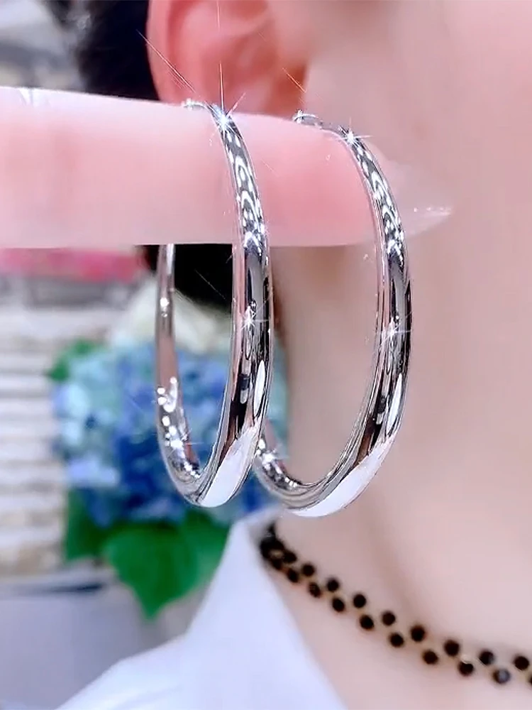 铜合金耳饰 港风光面素耳圈欧美时尚大圈圈耳环气质夸张经典大气