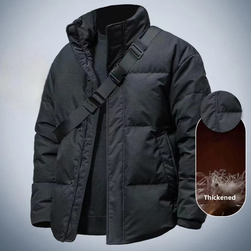 LOzP冬季新款潮牌高端加厚保暖棉服男士休闲百搭立领防风短款外套