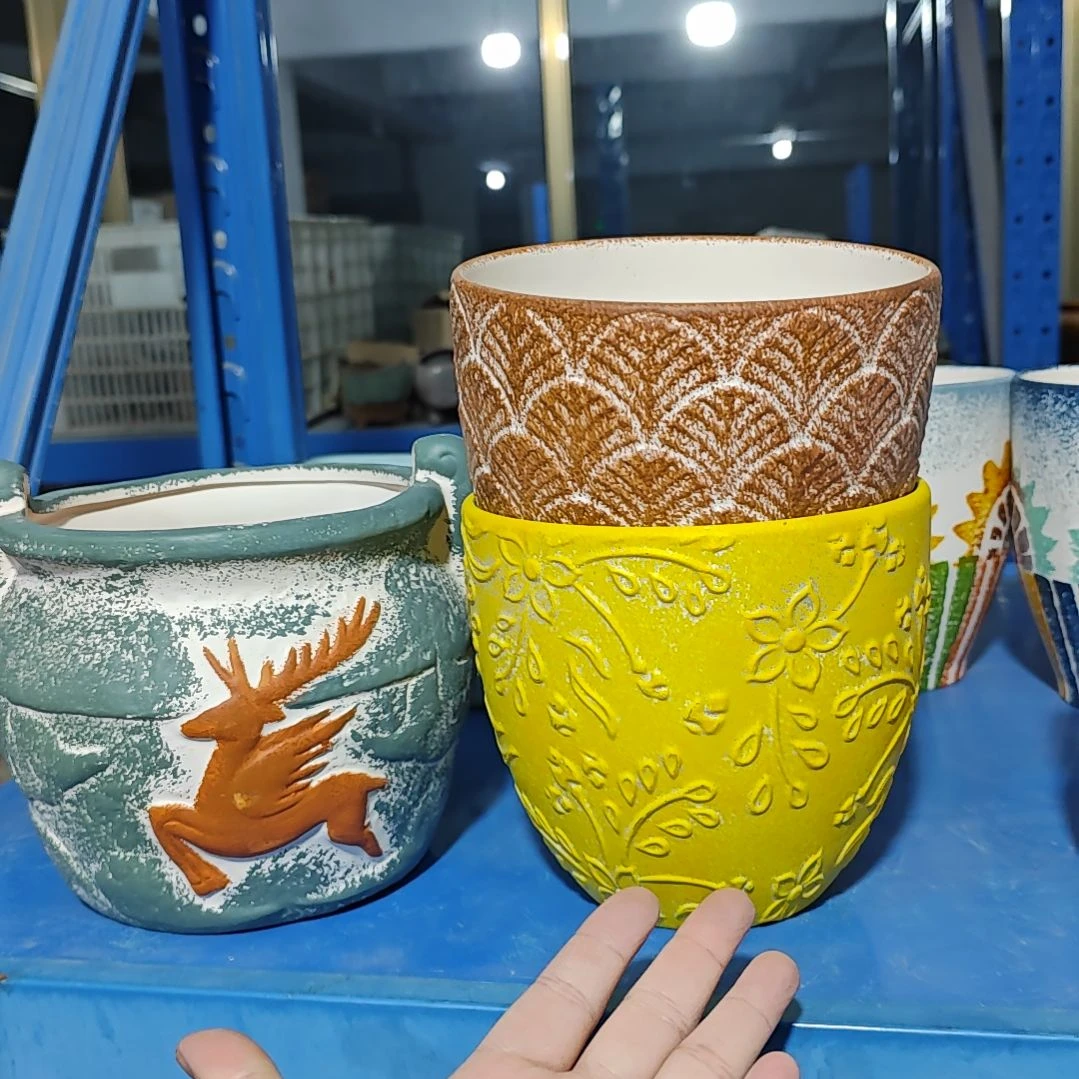 红陶吸水透气的白陶花盆凑满12发货