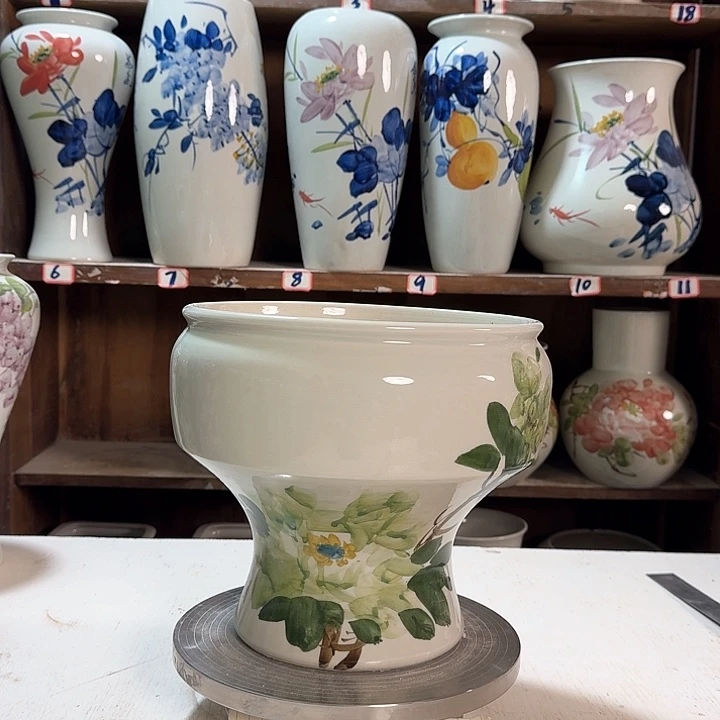 瓶口22绿绿吧牡丹新款陶瓷陶瓷