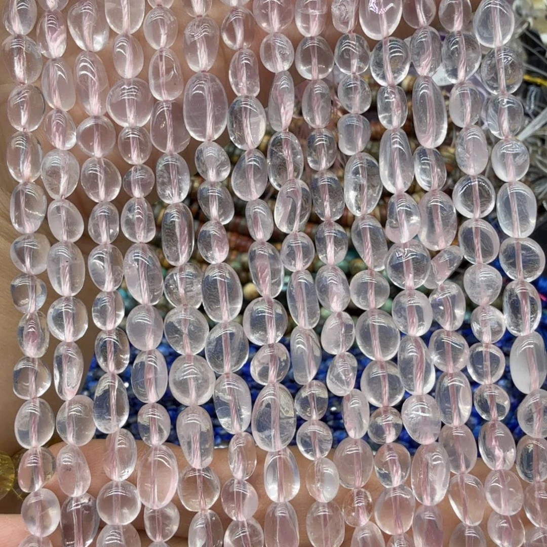 水晶珠宝半成品未镶嵌8×10冰种莫粉一条